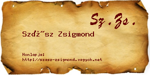 Szász Zsigmond névjegykártya