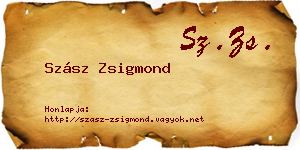 Szász Zsigmond névjegykártya
