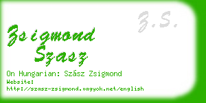 zsigmond szasz business card